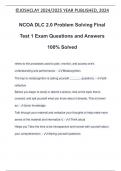 NCOA DLC 2.0 Problem Solving Final Test 1 Exam Questions and Answers 100% Solved