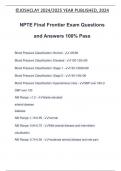 NPTE Final Frontier Exam Questions and Answers 100% Pass