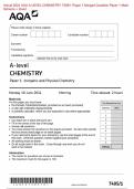 Actual 2024 AQA A-LEVEL CHEMISTRY 7405/1 Paper 1 Merged Question Paper + Mark Scheme + Insert