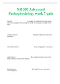 NR 507 (Latest ) : Advanced Pathophysiology - Chamberlain week 7 quiz