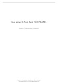 Hesi Maternity Test Bank: Maternity HESI 1,2 Test Bank (2019/2020/2021) |Questions, Answers & Rationale, A+ Guide