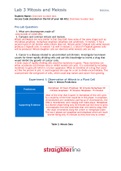 Straighterline bio 201l Lab 3 Mitosis and Meiosis 