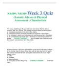 NR509 / NR 509 Week 3 Quiz (Latest): Advanced Physical Assessment - Chamberlain