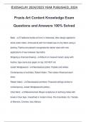 Praxis Art Content Knowledge Exam Questions and Answers 100% Solved