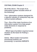 CIS FINAL EXAM Chapter 9 with 100% complete solutions