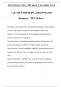 TLS 356 Final Exam Questions and Answers 100% Solved