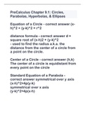 PreCalculus Chapter 9.1: Circles, Parabolas, Hyperbolas, & Ellipses