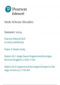 Pearson Edexcel AS HISTORY Paper 2A June 2024 Final Mark scheme/ 8hi0-2a