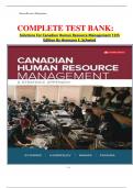 COMPLETE TEST BANK: Solutions For Canadian Human Resource Management 12th Edition By Hermann F. Schwind