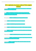 DNA replication & protein synthesis With complete solutions