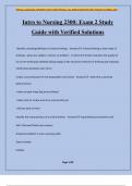 Intro to Nursing 2300: Exam 2 Study Guide with Verified Solutions