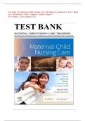 Test Bank For Maternal Child Nursing Care 7th Edition by Shannon E. Perry, Marilyn J. Hockenberry, Mary Catherine Cashion Chapter 1-50 Complete .Latest updated 2023