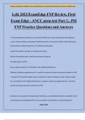 Leik 2024/ExamEdge FNP Review, First Exam Edge - ANCC prep test Part 1., PSI FNP Practice Questions and Answers