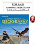 Test Bank for World Regional Geography, 7th Edition by Hobbs