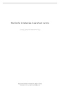 Electrolyte Imbalances cheat sheet nursing