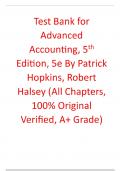 Test Bank For Advanced Accounting, 5th Edition Hopkins (All Chapters included)