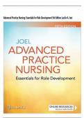 Test Bank for Advanced Practice Nursing Essentials for Role Development 5th Edition by Joel