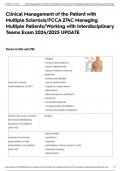 Clinical Management of the Patient with Multiple Sclerosis/FCCA 274C Managing Multiple Patients/Working with Interdisciplinary Teams Exam 2024/2025 UPDATE