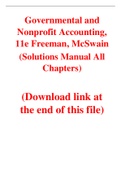 Governmental and Nonprofit Accounting, 11e Freeman, McSwain (Solution Manual)