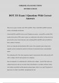 BOT 331 Exam 1 Questions With Correct Answers