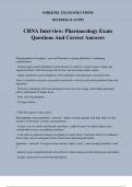 CRNA Interview: Pharmacology Exam Questions And Correct Answers