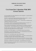 CAA Exam Part 1 Questions With 100% Correct Answers