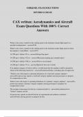 CAX written: Aerodynamics and Aircraft Exam Questions With 100% Correct Answers