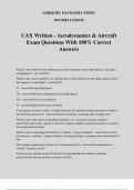 CAX Written - Aerodynamics & Aircraft Exam Questions With 100% Correct Answers