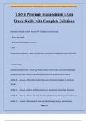 CHST Program Management Exam Study Guide with Complete Solutions