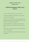 CCHP Exam Questions With Correct Answers