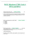 WGU Biochem C785: Unit 4 DNA and RNA