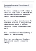 Primerica Insurance Exam: General Insurance with 100% correct answers