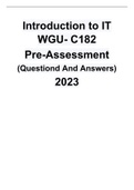 Introduction to IT WGU- C182 - Pre-Assessment(Questiond And Answers)2023.