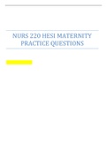 NURS 220 HESI MATERNITY PRACTICE QUESTIONS