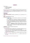 Lectures Social Research Methodology 2022/2023 complete notes