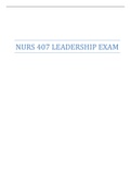 NURS 407 LEADERSHIP EXAM