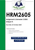 HRM2605 Assignment 6 (QUALITY ANSWERS) Semester 2 2024