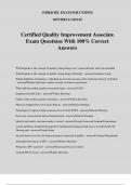 Certified Quality Improvement Associate Exam Questions With 100% Correct Answers