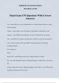 Final Exam CFI Questions With Correct Answers.