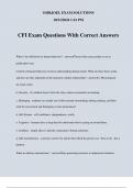 CFI Exam Questions With Correct Answers