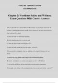 Chapter 2: Workforce Safety and Wellness. Exam Questions With Correct Answers