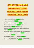 OS1 SWE Study Guide | Questions and Correct Answers | Latest Update 2024/2025 | 100% PASS