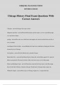 Chicago History Final Exam Questions With Correct Answers