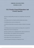 CLC Practice Exam #9 Questions And Correct Answers