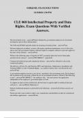 CLE 068 Intellectual Property and Data Rights. Exam Questions With Verified Answers.