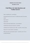 Club Pilates ALL Quiz Questions and Verified Answers