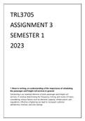 TRL3705 ASSIGNMENT 3 SEMESTER 1 2023