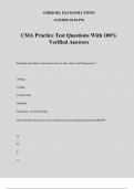 CMA Practice Test Questions With 100% Verified Answers