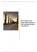 ATI Critical Care Exam 300 questions with correct answers graded A+