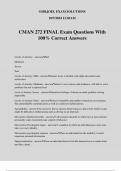 CMAN 272 FINAL Exam Questions With 100% Correct Answers